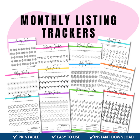 MONTHLY LISTING TRACKERS