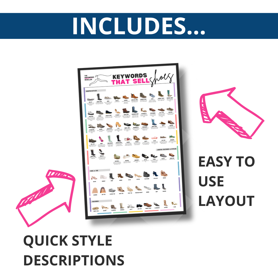 KEYWORDS THAT SELL POSTER | SHOES - REFERENCE FOR CLOTHING RESELLERS