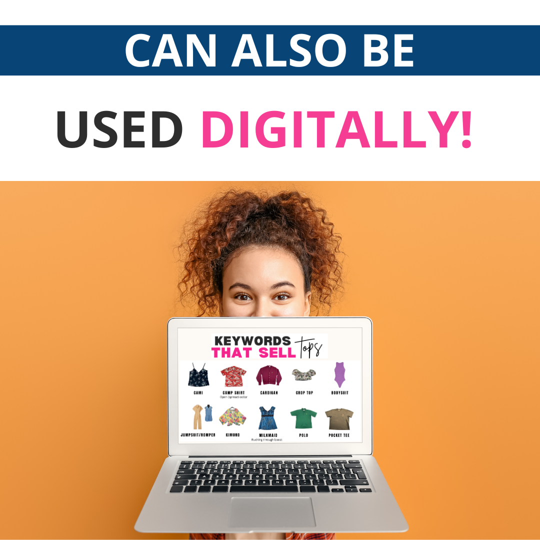 KEYWORDS THAT SELL POSTER | TOPS - REFERENCE FOR CLOTHING RESELLERS