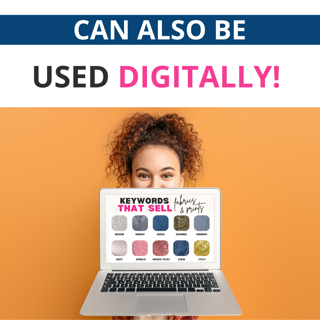 KEYWORDS THAT SELL POSTER | FABRICS & PRINTS - REFERENCE FOR CLOTHING RESELLERS