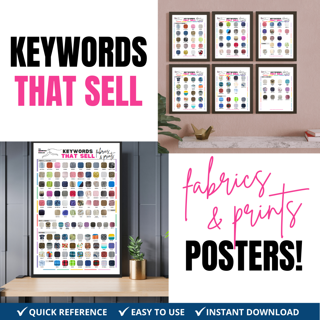 KEYWORDS THAT SELL POSTER | FABRICS & PRINTS - REFERENCE FOR CLOTHING RESELLERS