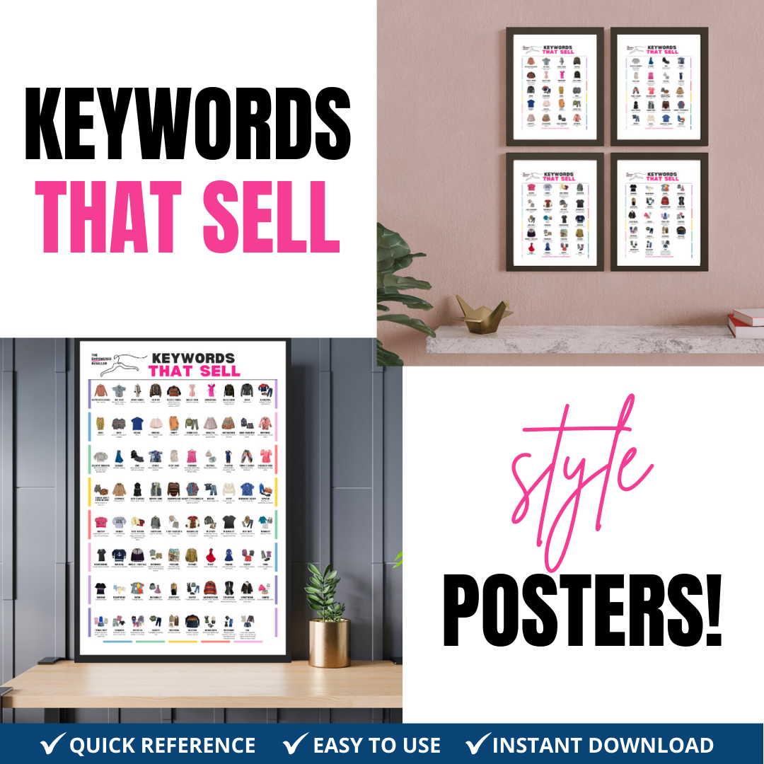 KEYWORDS THAT SELL POSTER | STYLE REFERENCE FOR CLOTHING RESELLERS