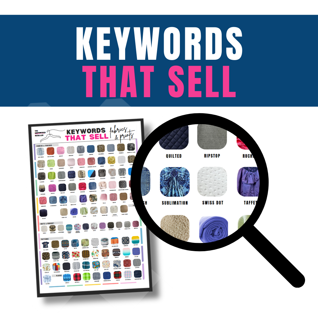 KEYWORDS THAT SELL POSTER | FABRICS & PRINTS - REFERENCE FOR CLOTHING RESELLERS