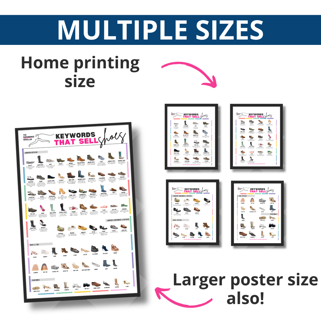 KEYWORDS THAT SELL POSTER | SHOES - REFERENCE FOR CLOTHING RESELLERS