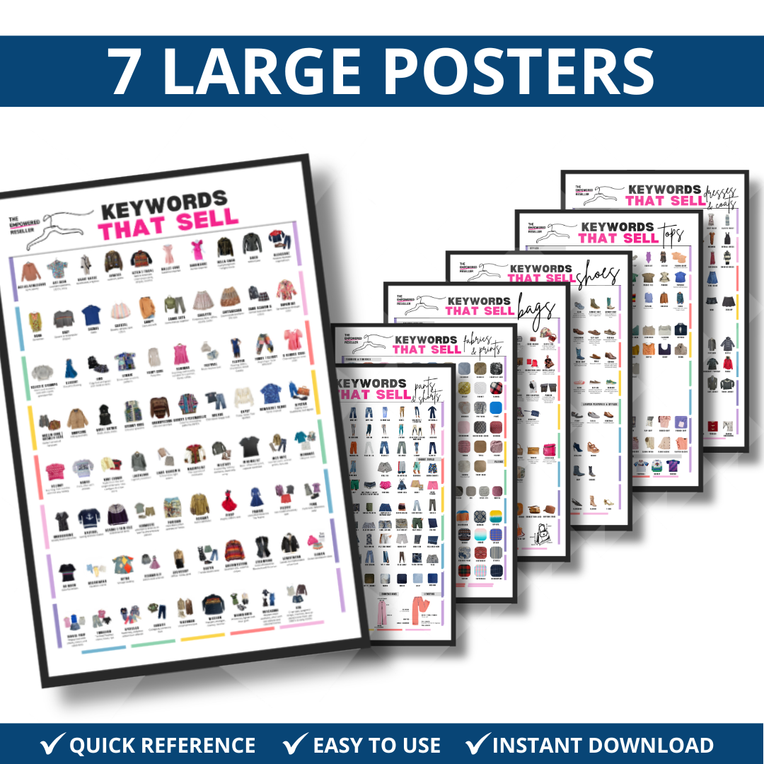 COMPLETE BUNDLE! KEYWORDS THAT SELL POSTERS - REFERENCE FOR CLOTHING RESELLERS