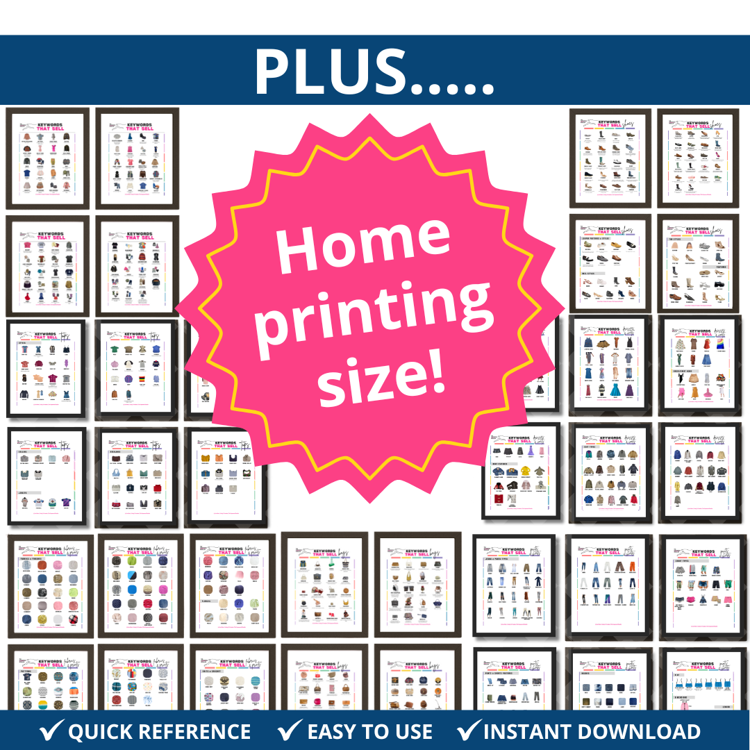 COMPLETE BUNDLE! KEYWORDS THAT SELL POSTERS - REFERENCE FOR CLOTHING RESELLERS