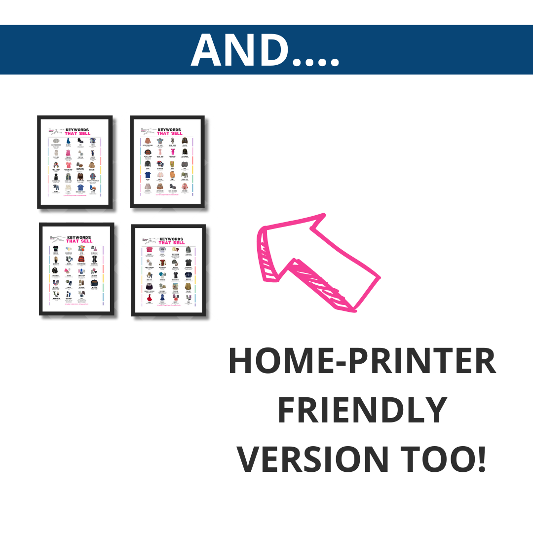 KEYWORDS THAT SELL POSTER | STYLE REFERENCE FOR CLOTHING RESELLERS