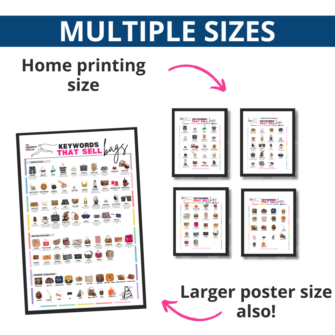 KEYWORDS THAT SELL POSTER | BAGS & HANDBAGS - REFERENCE FOR CLOTHING RESELLERS