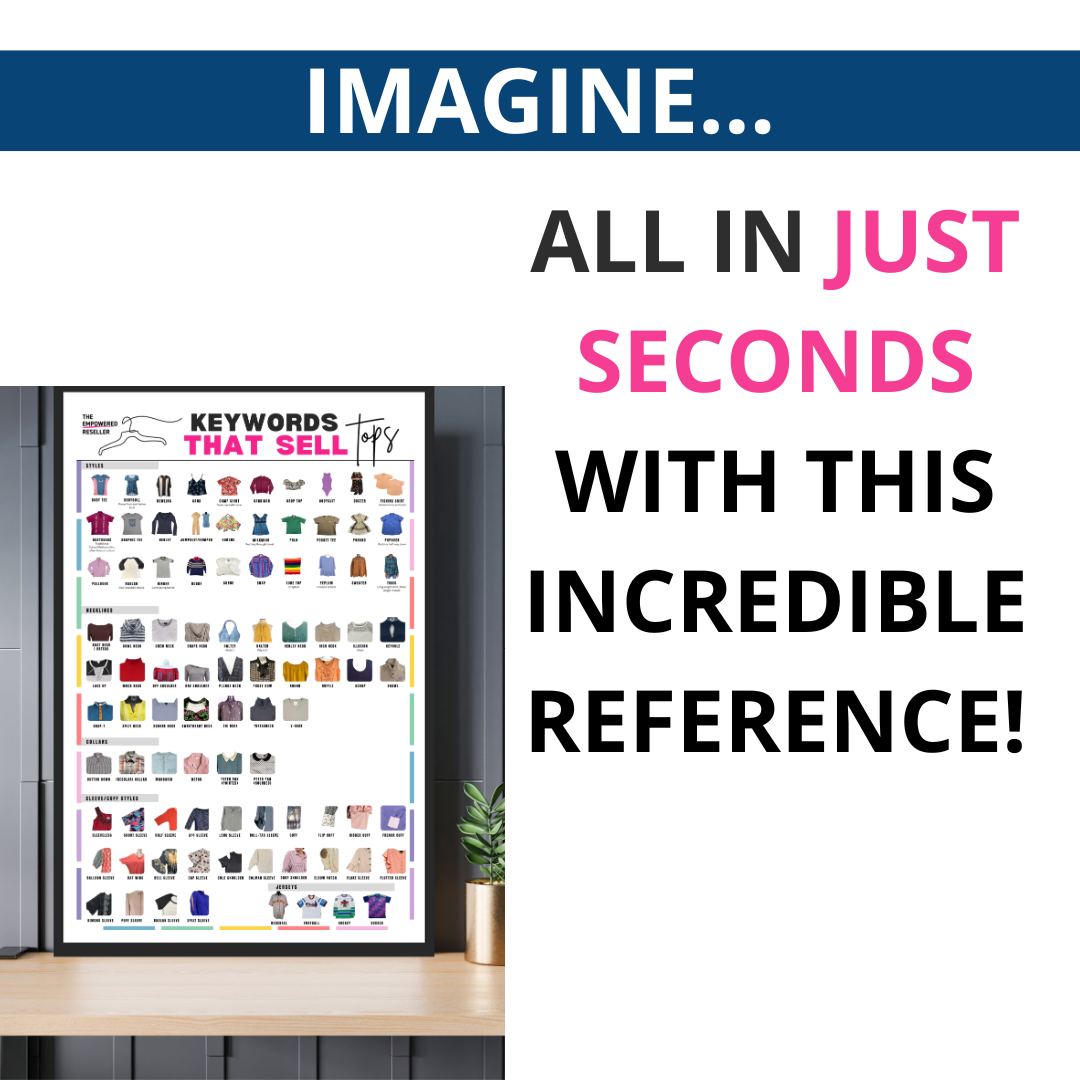 KEYWORDS THAT SELL POSTER | TOPS - REFERENCE FOR CLOTHING RESELLERS