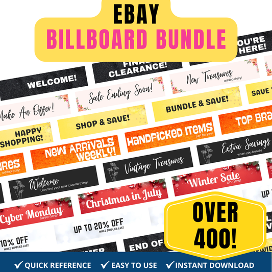 Ultimate eBay Store Billboard Bundle — 400+ Done-For-You Banner Graphics + Editable Canva Templates (Instant Download)