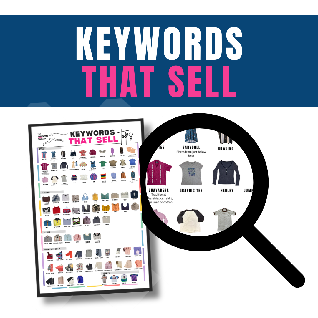 KEYWORDS THAT SELL POSTER | TOPS - REFERENCE FOR CLOTHING RESELLERS