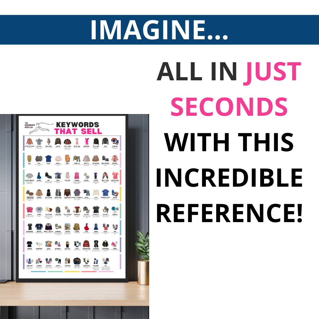 KEYWORDS THAT SELL POSTER | STYLE REFERENCE FOR CLOTHING RESELLERS