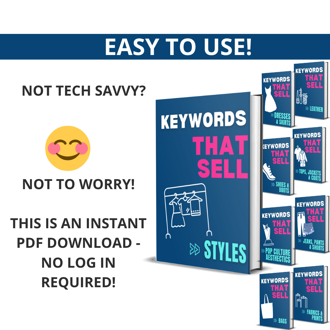 COMPLETE BUNDLE! KEYWORDS THAT SELL GUIDES - IN DEPTH TOOL FOR CLOTHIN ...